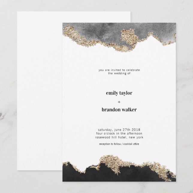 Watercolor Wedding Invitation (Front/Back)