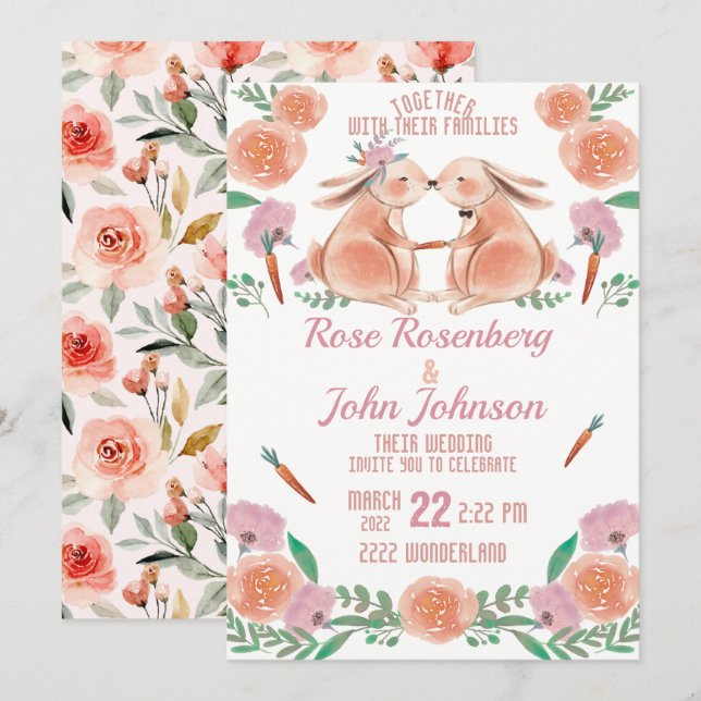 Watercolor Wedding Invitation (Front/Back)
