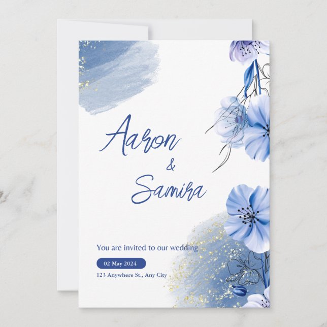 watercolor wedding invitation (Front)