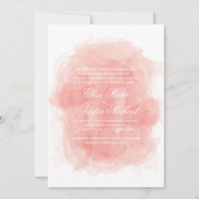 Watercolor Wedding Invitation (Front)