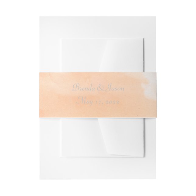 Watercolor Wedding Invitation Belly Band (Front Example)