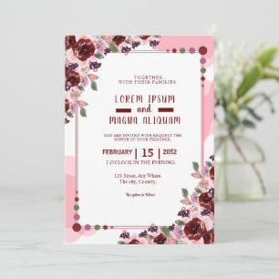 Watercolor wedding invitation card Luxury Template