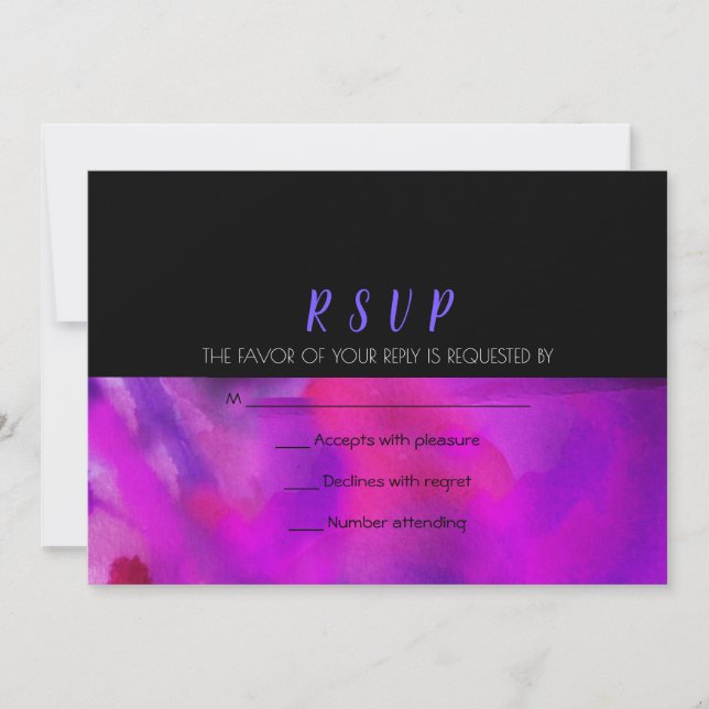 WATERCOLOR Wedding Invitation Reply Response RSVP (Front)