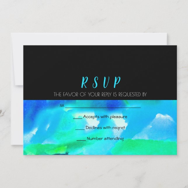 WATERCOLOR Wedding Invitation Reply Response RSVP (Front)