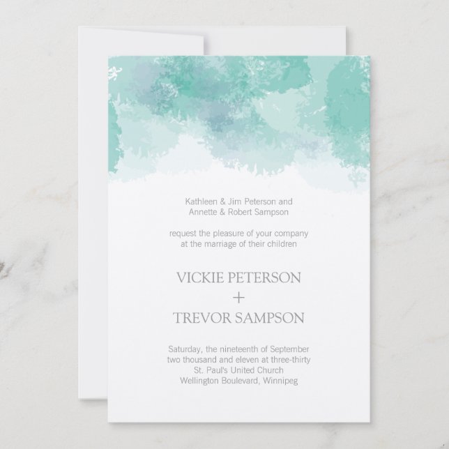 Watercolor Wedding Invitations (Front)