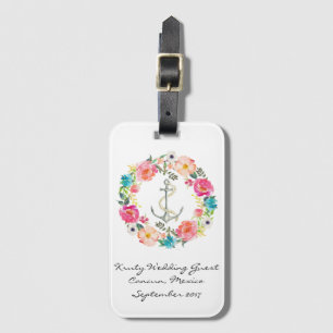 Watercolor Wedding Luggage Tag