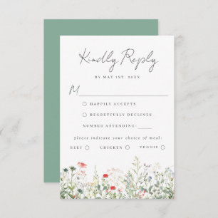 Watercolor Wedding Meal Choice RSVP Card