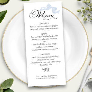 Watercolor Wedding Menus   Blue Bow Calligraphy