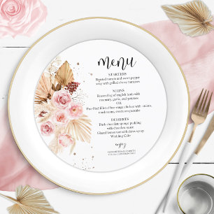 Watercolor Wedding Menus   Boho Floral Glitter