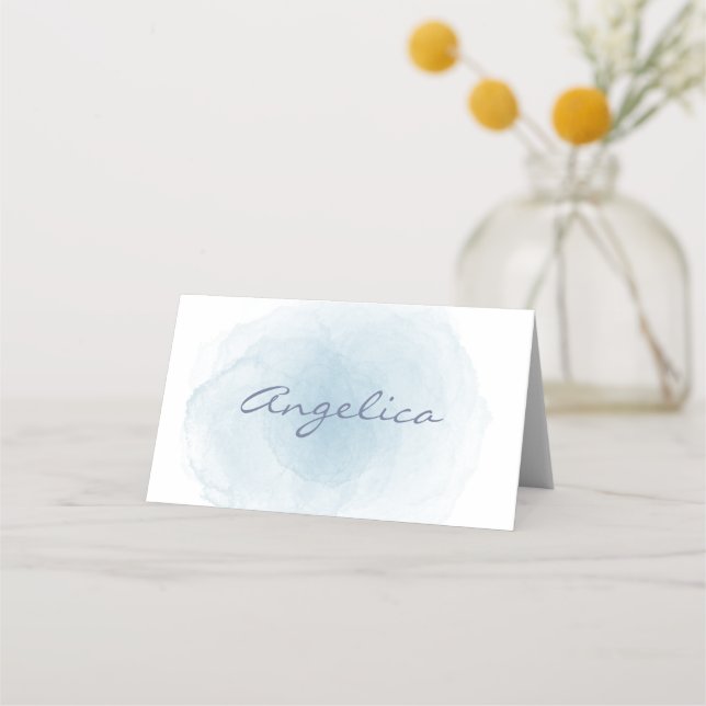 Watercolor Wedding Name Place Card (Front)