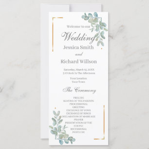 Watercolor Wedding Program