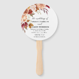 watercolor Wedding Program Hand Fan