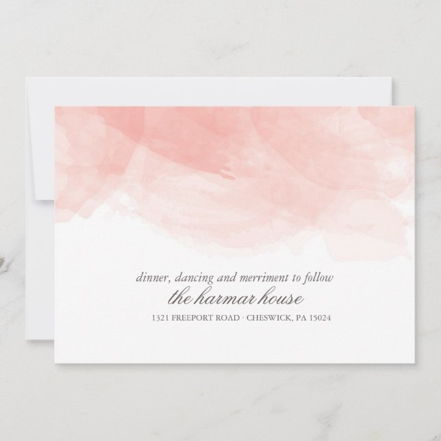 Watercolor Wedding Reception Card (Front)