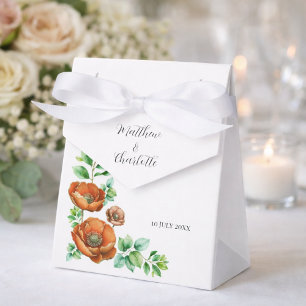  Watercolor Wedding  Red Poppies in Vintage Style Favour Box