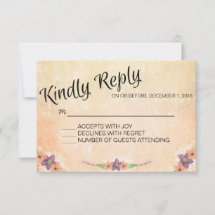 Watercolor Wedding Response Card IDPP1 Menu