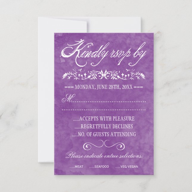 Watercolor Wedding Response Cards (Front)