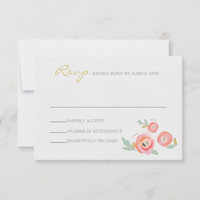 Watercolor Wedding RSVP Cards (Front)