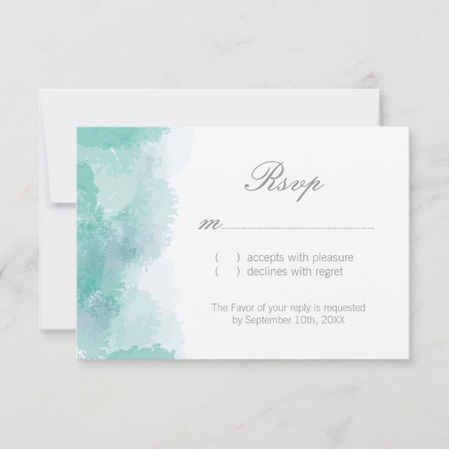 Watercolor Wedding RSVP Cards (Front)