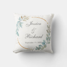 Watercolor Wedding  throw pillow