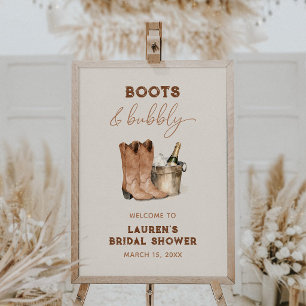 Watercolor Western Cowgirl Shower Welcome Sign