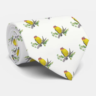 Watercolor Western Tanager Birds Nature Art Tie