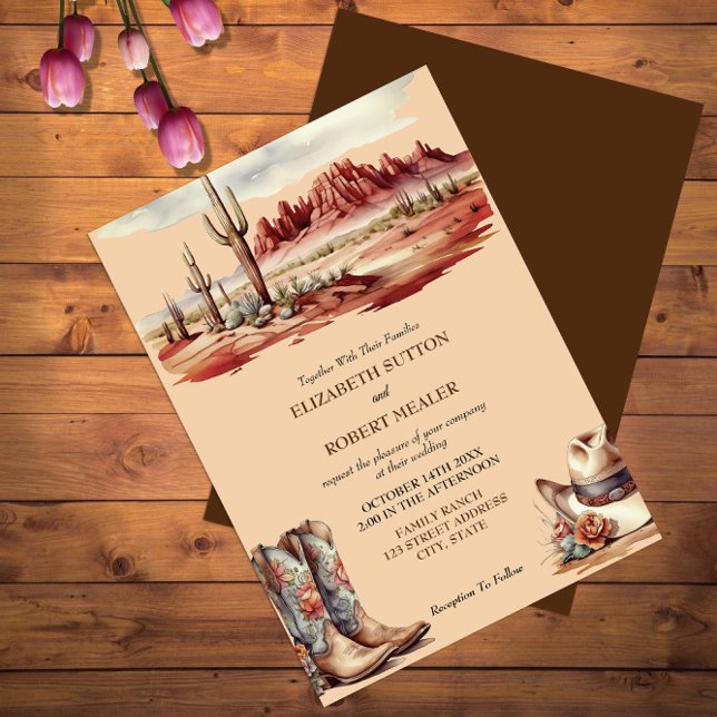 Watercolor Western Wedding Invitation (Creator Uploaded)