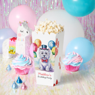 Watercolor Westie Dog Kids Birthday Party  Favour Box