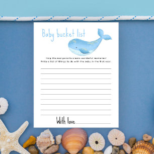 Watercolor whale - Baby bucket list