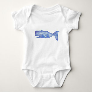 Watercolor Whale baby clothing  Bodysuit