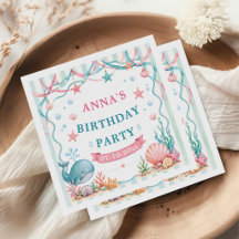 Watercolor Whale Birthday Party