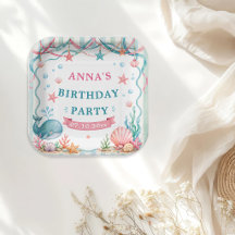 Watercolor Whale Birthday Party