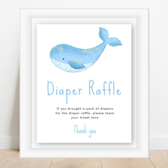 Watercolor whale - Diaper Raffle game Poster (Creator Uploaded)