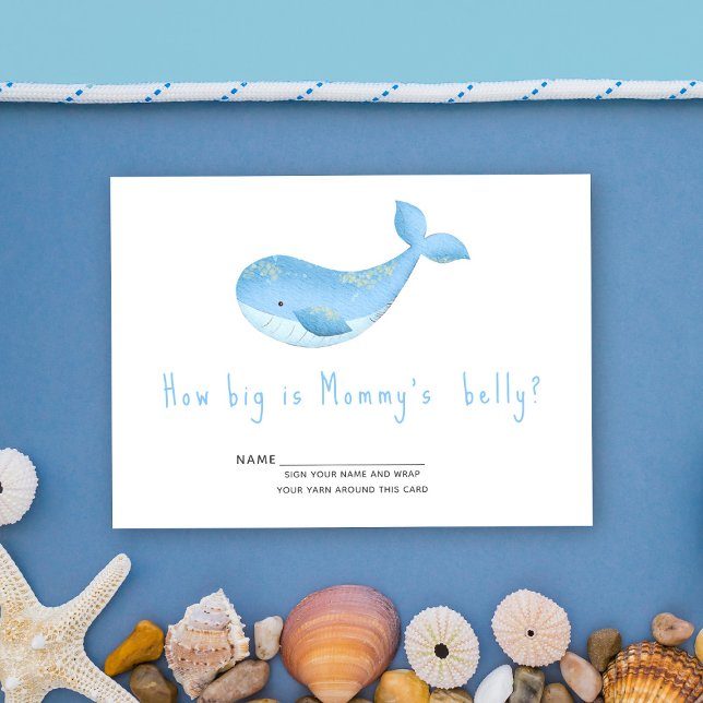Watercolor whale - how big is mummy's belly enclosure card (Creator Uploaded)