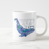 Watercolor Whale - Love as Big as The Ocean