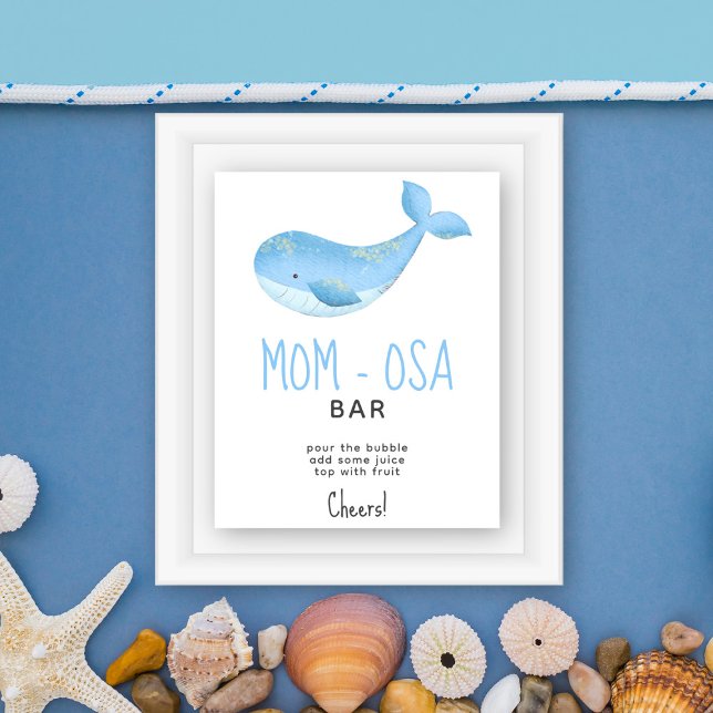 Watercolor whale - mum-osa bar poster (Creator Uploaded)
