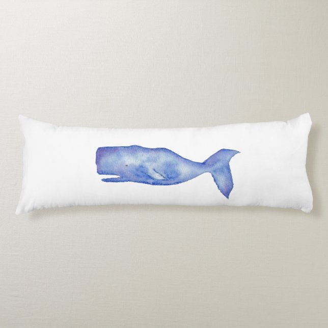 Watercolor whale pillow (Front)