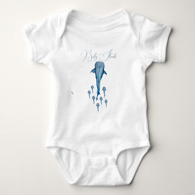 Watercolor whale shark baby bodysuit (Front)