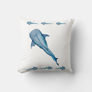 Watercolor whale shark cushion
