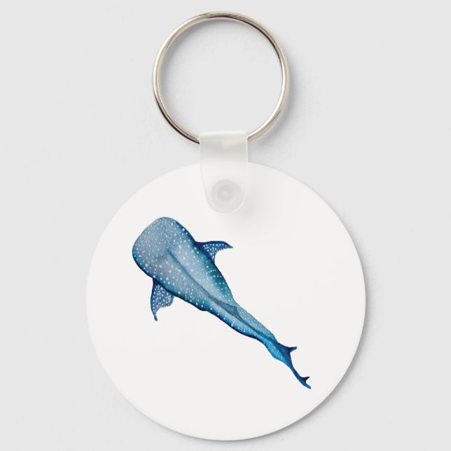 Watercolor whale shark key ring (Front)
