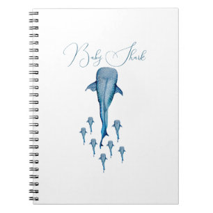 Watercolor whale shark notebook