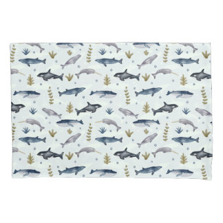 Watercolor Whale Story Pillowcase