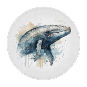 Watercolor Whale Wonder Cutting Board