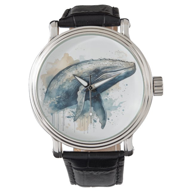 Watercolor Whale Wonder Watch (Front)