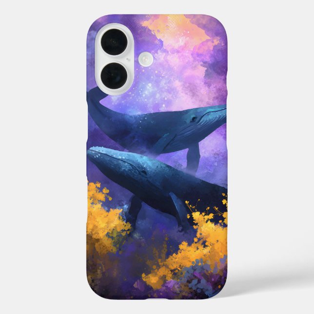 Watercolor Whales Abstract Ocean Garden Case-Mate iPhone Case (Back)