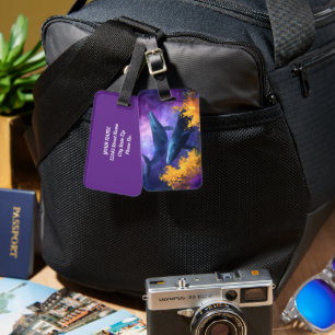 Watercolor Whales Abstract Ocean Garden Luggage Tag