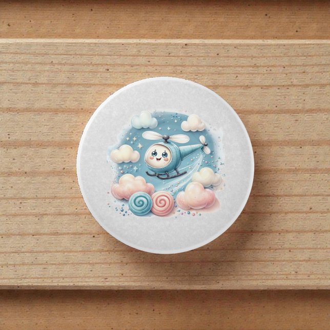 Watercolor Whimsical Airplane Ceramic Knob (Creator Uploaded)