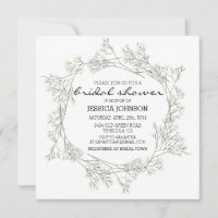 Watercolor Whimsical Baby's Breath Wreath Bridal