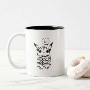Watercolor whimsical blue flowers Two-Tone coffee mug