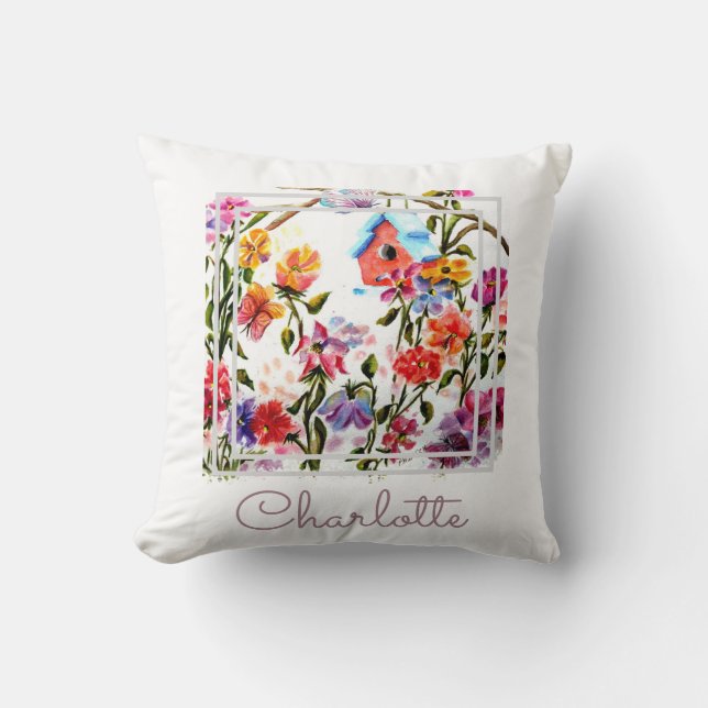 Watercolor Whimsical Chic Cushion (Front)