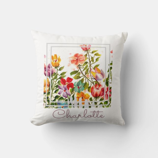 Watercolor Whimsical Chic Cushion (Front)